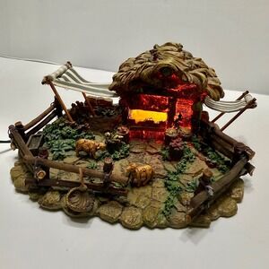 Fontanini Animal Corral 1998 Lighted Nativity Stable Roman Inc 50532 w/ 2 Sheep